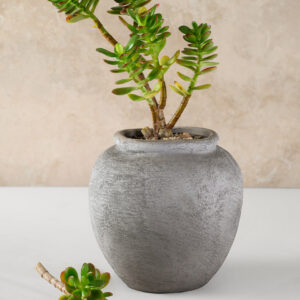 7in Tall Venetian Grey Ceramic Jar Vase