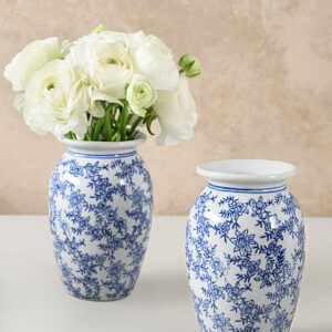 6in Tall Ceramic Vase Set of 2