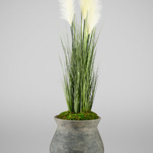 12.5in Tall Weathered Stoneware Decorative Vase