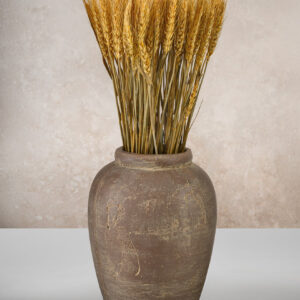 9in Tall Aged Clay-Look Jar Stoneware Vase