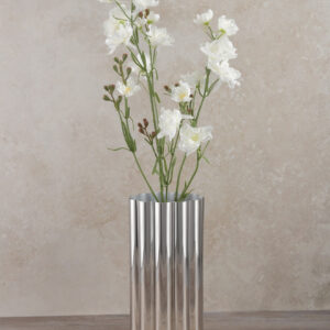 9.75in Tall Silver Stainless Steel Vase