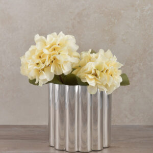 6in Tall Silver Stainless Steel Vase