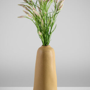 11in Tall Sand Mustard Ceramic Decorative Vase