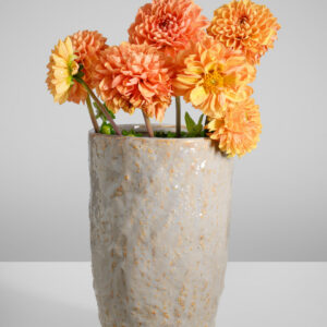 8in Tall Taupe Ceramic Vase