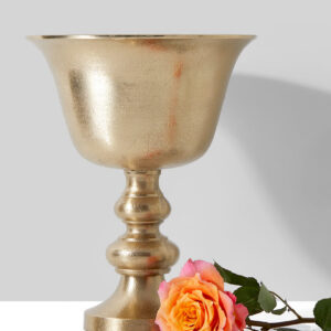 12in Gold Pedestal Aluminum Urn